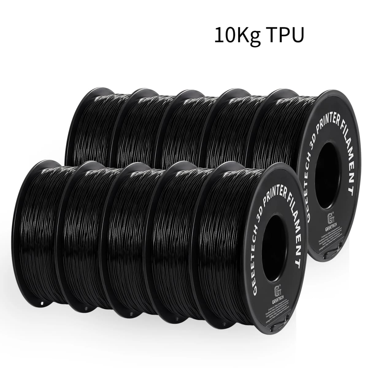 GEEETECH 10Kg In One Box 1.75mm 3D PLA Filament Assorted Pack - Matte PETG Silk PLA TPU ABS+ - Safety for 3D Printer Materials