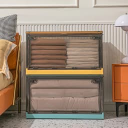 【Lifeideas】3pc Foldable Transparent Storage Box Home Wardrobe Clothes Organizer Large Capacity Plastic