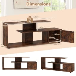 GOFLAME TV Stand for TVs up to 55” 3-Tier Media Console Table w/Storage-Coffee