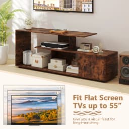 GOFLAME TV Stand for TVs up to 55” 3-Tier Media Console Table w/Storage-Coffee