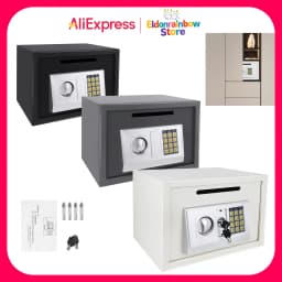 New Safe for Home Office Hotel Digital Code Safe with 2 Emergency Key Lockable Security Money Cash Document Safe Box Storage 16L