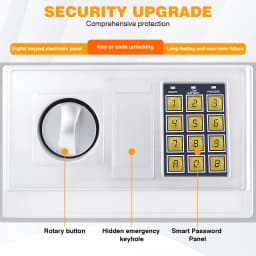 New Safe for Home Office Hotel Digital Code Safe with 2 Emergency Key Lockable Security Money Cash Document Safe Box Storage 16L