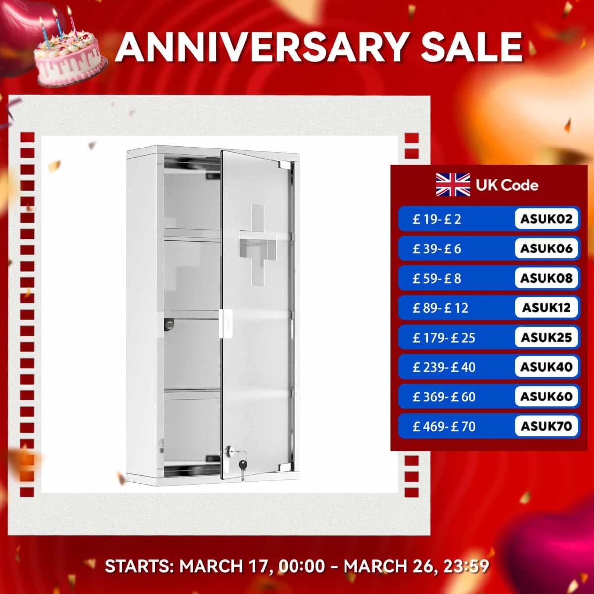 HOMCOM Medicine Cabinet Houseware Stainless Steel Medicine Cabinet Glass Door