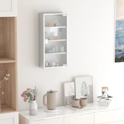 HOMCOM Medicine Cabinet Houseware Stainless Steel Medicine Cabinet Glass Door