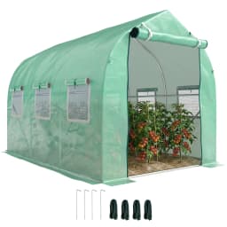 Walk-In Polytunnel Round / Gable Top Garden Greenhouse Heat Shed 3 X 2 X 2 m