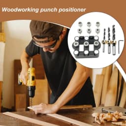 Wood Dowel Hole Drill Guide Multipurpose Self-Centering Dowel Jig Kit Precise Hole Punch Locator Portable Woodwork Tool For