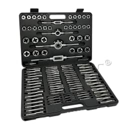 Professional Tap and Die Set 110Pcs Metric Size M2 to M18 Bearing Steel Threading Wrench Repair Tools Kit with Black Case