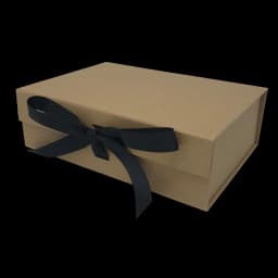 Wholesale A4 Size Natural Kraft Folding Magnetic Gift Box with Changeable Ribbon