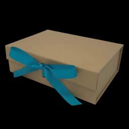 Wholesale A4 Size Natural Kraft Folding Magnetic Gift Box with Changeable Ribbon