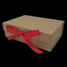 Wholesale A4 Size Natural Kraft Folding Magnetic Gift Box with Changeable Ribbon
