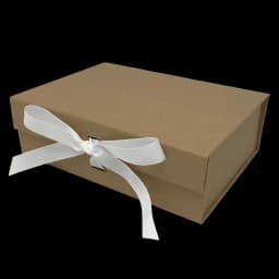 Wholesale A4 Size Natural Kraft Folding Magnetic Gift Box with Changeable Ribbon