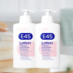 E45 Moisturising Lotion 500ml, For dry and sensitive skin, protect from dryness, soothe roughness, reduce redness, long-lasting