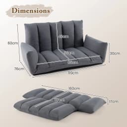 GOFLAME Foldable Floor Sofa Upholstered Recliner Chair W/Adjustable Backrest
