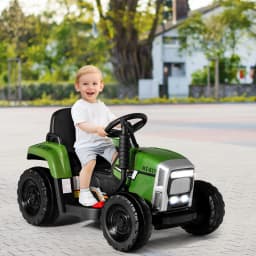 DORTALA 12V Kids Ride On Tractor W/ Trailer Electric 3-Gear-Shift Ground Loader Toy Car
