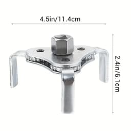2PCS Oil Filter Wrench Set Adjustable 2 Way 3 Leg Oil & Fuel Filter Removal Tool Silver