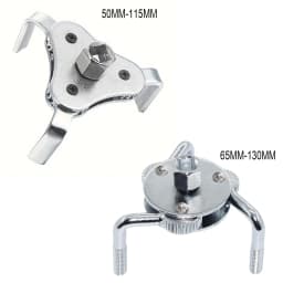 2PCS Oil Filter Wrench Set Adjustable 2 Way 3 Leg Oil & Fuel Filter Removal Tool Silver