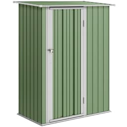 Outdoor Storage Shed Steel Garden Shed W/ Lockable Door for Backyard Light Green