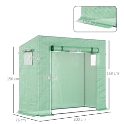 200X76X168Cm Walk-In Garden Greenhouse Tomato Plant House Durable Frame