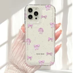 Colorful Bow Print Clear Case For iPhone 16 14 13 12 11 15 Pro Max SE XR X XS 7 8 Plus Transparent Tpu Shockproof Phone Cover
