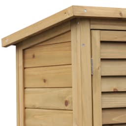 Garden Storage Shed Wooden Garage Organization Outdoor Cabinet W/ Doors, Natural