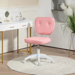 Vinsetto Vanity Task Chair with Adjustable Height, Armless, Pink