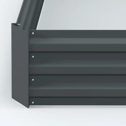 Set of 2 Raised Garden Beds Galvanized Steel Planter Boxes Easy Setup Dark Grey