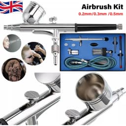 Air Brush Kit Artist Crafts Airbrush Hobby Spray Gun & 0.2mm/0.3mm /0.5mm Nozzles for Painting Cake Decorating Model Art Tattoos