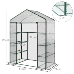 Garden Greenhouse Walk in Grow Herb Plant Transparent Metal