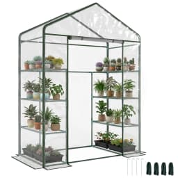 Garden Greenhouse Walk in Grow Herb Plant Transparent Metal