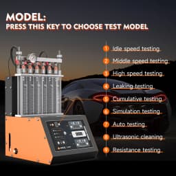 ANCEL ANJ600 GDI Piezo EFI FEI Piezoelectric Fuel Injector Cleaner & Tester Machine 6 Cylinders for Car Motorcycle Cleaning