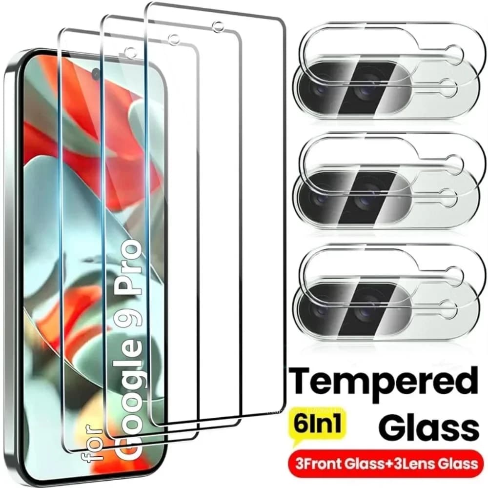 6-in-1 For Google Pixel 9 Pro XL Pixel 8 Pro Tempered Glass 9H HD Clear Screen Protector For Google Pixel9 Pro Camera Lens Glass
