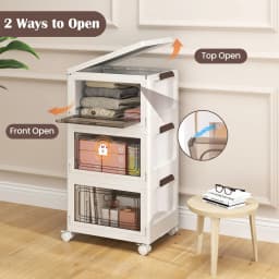 GOFLAME 3-Pack Stackable Storage Bins 75L Collapsible Storage Boxes-White