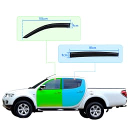 Wind Visor Window Deflectors for Mitsubishi L200 2006-2014 Mitsubishi Triton Double Cab 4PCS Black Smoke Car Styling