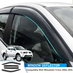 Wind Visor Window Deflectors for Mitsubishi L200 2006-2014 Mitsubishi Triton Double Cab 4PCS Black Smoke Car Styling