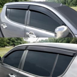 Wind Visor Window Deflectors for Mitsubishi L200 2006-2014 Mitsubishi Triton Double Cab 4PCS Black Smoke Car Styling