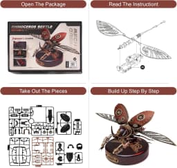 ROKR Rhinoceros Beetle Model Building Kits Mechanical 3D Puzzles Games Birthday Easy Assembly Mechanical Design Toys