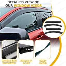 Window Deflectors for Ford Ranger Next Gen T9 2023-2026 Sun Rain Guard Window Visor Double Cab Weather Shield Car Accessories