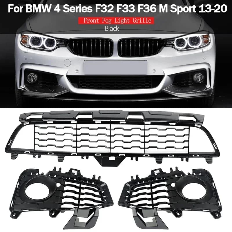 For 2014-20 BMW 4Series F32 428i 430i 440i M Sport Front Bumper Fog Light Grille