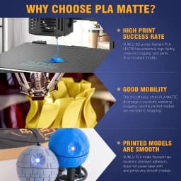SUNLU/JAYO PLA Matte Surface Neatly Wound Filament 1.75mm 1KG Smooth Matte Filament Materials for 3D Printer&3D Pen