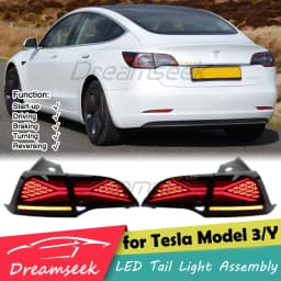 Smoke LED Tail Light Assembly For Tesla Model 3/Y 2017 2018 2019 2020 2021 2022 Brake Reverse With Dynamic Sequential Turn Lamp