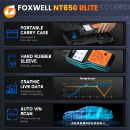 FOXWELL NT650 Elite OBD2 Scanner Wireless Car ABS SRS Engine Code Reader 26 Reset Automotive Car Diagnostic Tool OBD2 Scanner