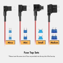 WOLFBOX Type-C Hardwire Kit for G840S/G930/G840H/G850/G900/G850 PRO/X5 Mirror Dash Camera, Parking Monitor with Multiple Ports