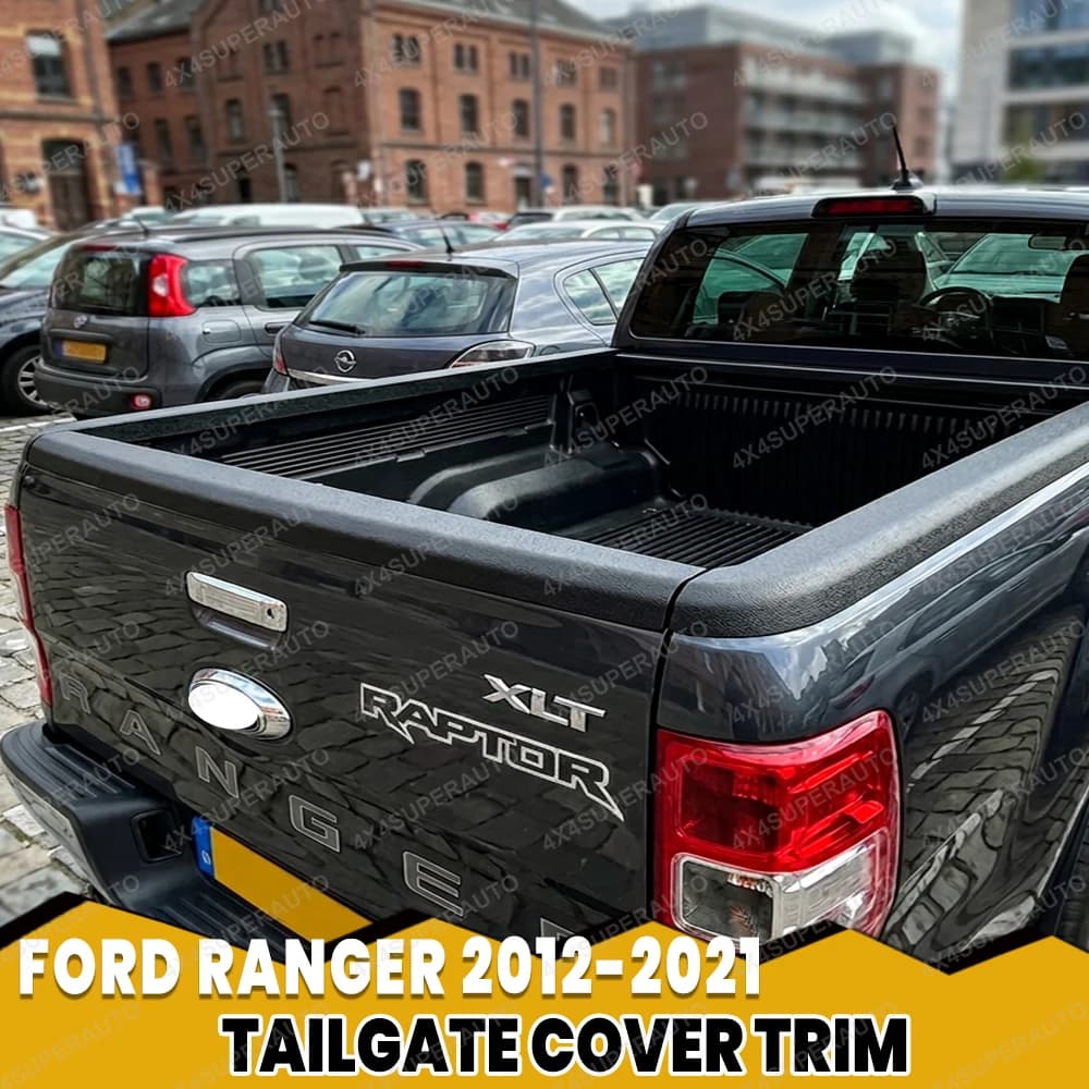 Tailgate Cover for Ford Ranger T6 T7 T8 2012-2021 Wildtrak Raptor Tailgate Protector Guard Cap ABS Matte Black 3/4PCS