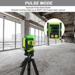 Huepar 4D 16 Lines Green Laser Level Vertical and Horizontal Self-leveling with Remote control &Li-ion battery Floor Laser Tool