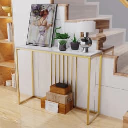 LUVODI Minimalistic Console Table for Entryway Strong Metal Stand Living Room Sofa Side Table Furniture