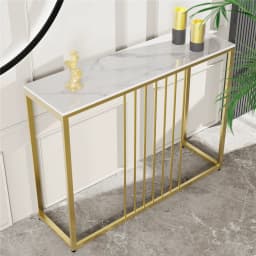 LUVODI Minimalistic Console Table for Entryway Strong Metal Stand Living Room Sofa Side Table Furniture