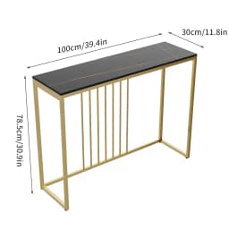LUVODI 47" Console Table for Entryway,Minimalist Sofa Side Table with Metal Stand,Living Room Furniture