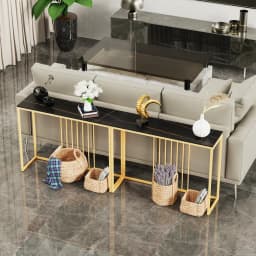 LUVODI Minimalistic Console Table for Entryway Strong Metal Stand Living Room Sofa Side Table Furniture