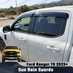 Sun Rain Guards For Ford Ranger T9 2023 2024 2025 Wildtrak Sport XLT XLS XL Smoke Black Window Visor Double Cab Car Accessories