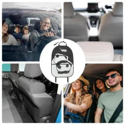 Kick Mat Back Seat Protector Cartoon Panda Car Backseat Cover With Transparent Pocket Car Supply KidsKick Mat For Back Seat